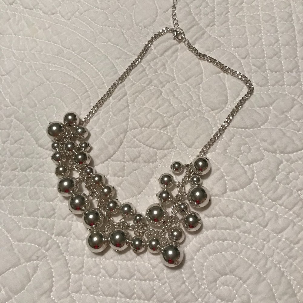 Funky Silver-colored Beaded Necklace  (SALE!! Lowering Prices)